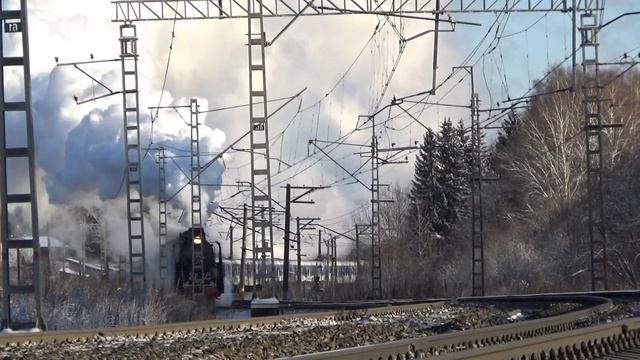 Поезд Деда Мороза прибывает в Пермь, перегон Ферма - Бахаревка #ПоездДедаМороза