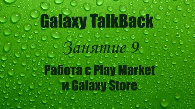 Galaxy TalkBack. Занятие 9. Работа с Play Market и Galaxy Store.