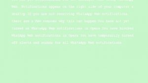 How do I receive WhatsApp Web notifications on Opera