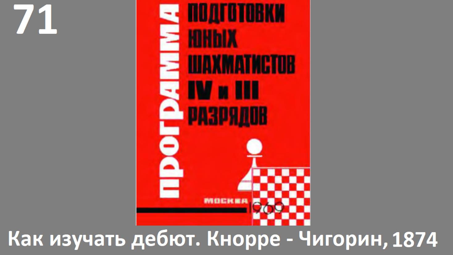 Шахматы в школе.№71 Итальянская партия. Кнорре-Чигорин, 1874 Голенищев.