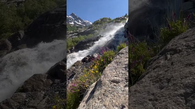 Алибекский водопад #домбай #mountains #горы #nature #кавказ #топ