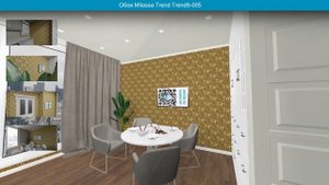 Обои Milassa Trend Trend6-005  в интерьере. визуализация и фото.