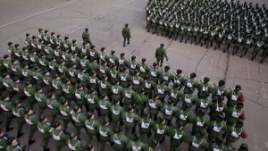 Подготовка пеших парадных расчетов ВА РВСН к участию в Параде Победы