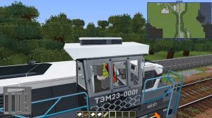 Работаю машинистом ТЭМ23 l Встретил ВЛ41 l Minecraft поезда