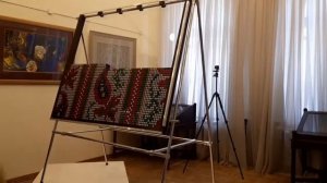 Dual-Sided Rubik's Cube Mosaic. Set up in the Ivanovo Textile Museum