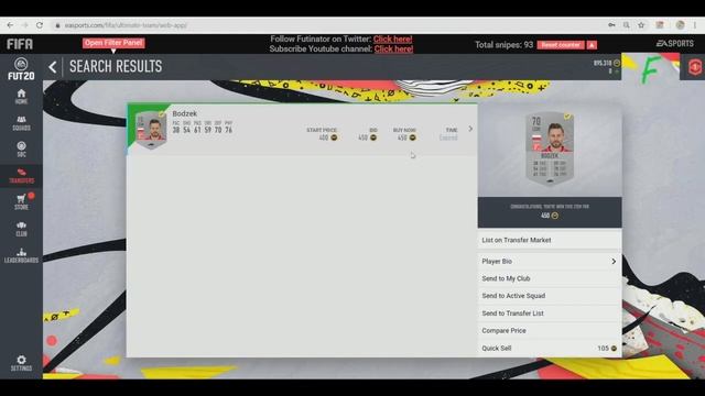 Fifa 20 FUT - 5 Sniping Filters For Bundesliga SBC | With Futinator | Proof смотреть онлайн