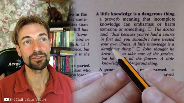 ЧТЕНИЕ на Английском-LITTLE KNOWLEDGE фраза разбор-изучение English Idiom-Английский для начинающих