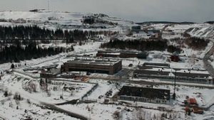 Кия-Шалтырский нефелиновый рудник с высоты (апрель 2019 г)