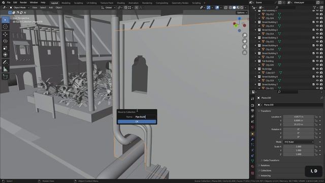 03-13 - organizing the scene. МАСТЕР ГОРОДСКОГО ОКРУЖЕНИЯ в Blender видео курс
