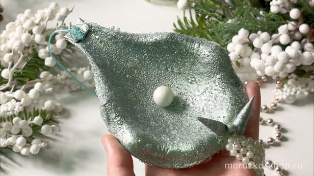 Ёлочная игрушка МОРСКОЙ ГРЕБЕШОК - ХРАНИТЕЛЬ ЖЕМЧУЖИН, пластик, бумага, 24 см, 2007239
