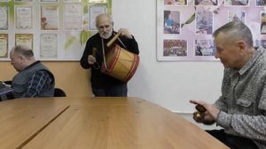 МАРИЙСКИЕ НАИГРЫШИ. НА МАРИЙСКОМ БАРАБАНЕ ИГРАЕТ Ф.В. ГИНЗБУРГ, ВИРТУАЛЬНЫЙ МУЗЕЙ КУЛЬТУРЫ МАРИЙ ЭЛ