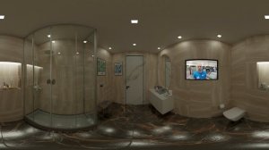 Керамогранит Global Tile Negus GT60602102MR и Alpica GT60602011MR в интерьере ванной комнаты.