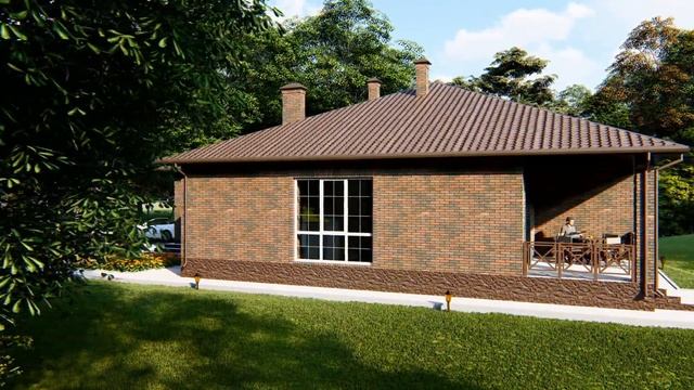 Красивый одноэтажный дом с гаражом 173 кв.м. смотреть онлайн