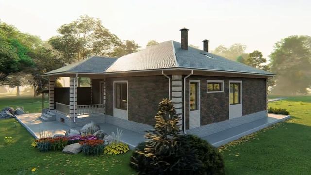 Проект одноэтажного дома с погребом 144 кв.м. | SketchUp + Lumion 8 смотреть онлайн