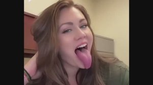 Girl Long Tongue Challenge - Big bank tiktok challenge ❤️ClipchampGirls