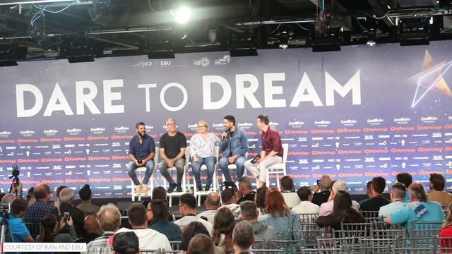 Israel Press Conference: Kobi Marimi "Home" @ Eurovision 2019 first rehearsal смотреть онлайн