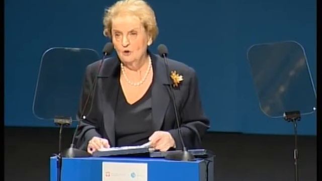 HLDM address by Marcin Geremek (2) and by Madeleine K. Albright смотреть онлайн
