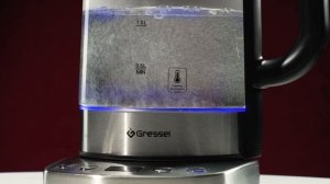Электрический чайник Gressel GRK-1102, 2000 Вт, 1.7 л, STRIX-контроллер, подсветка, серебристый