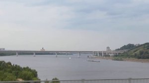 На трамвае по мосту через Оку в Нижнем Новгороде