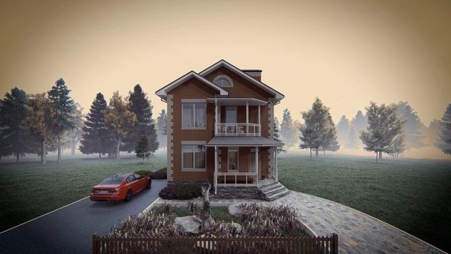 Проект компактного двухэтажного дома 110 кв.м. | SketchUp + Lumion смотреть онлайн