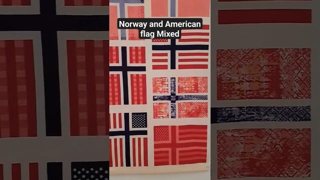 norway and american flag Mixed in the national Museum in Oslo