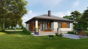 Проект одноэтажного дома с тремя спальнями 134 кв.м. | SketchUp + Lumion 8