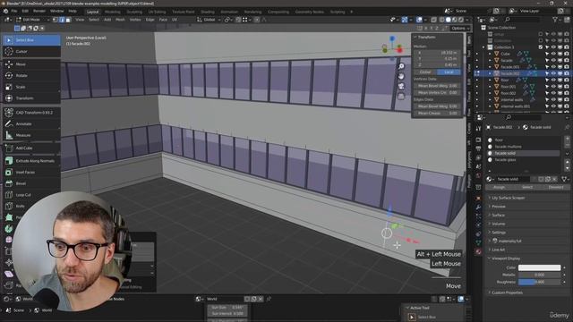 06. Facade refinement. INTRO TO BLENDER FOR ARCHITECTURE