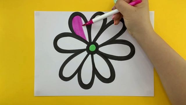 How To Draw A Flower Rainbow Colors Easy Drawing For Kids How To Draw Easy Stuff