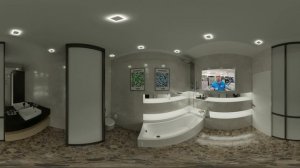 Керамогранит Global Tile Festival GT60602702MR и Bliss GT60601406MR в интерьере ванной комнаты.