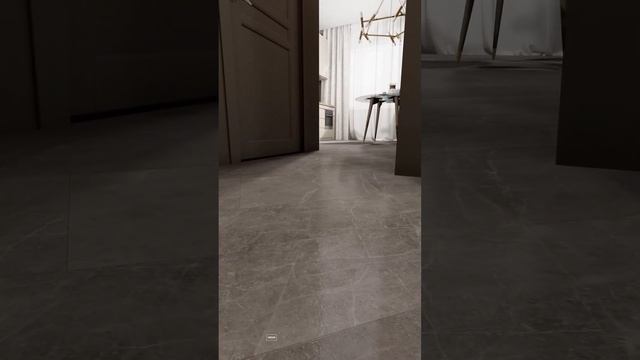 Виниловая плитка Moduleo Layred 55 York Stone 46953 в интерьере кухни и коридора
