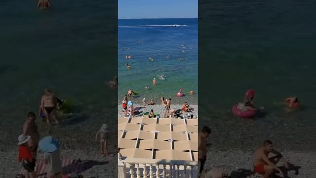 Кабардинка, пляж Акрополь. Чистое море и немного людей/19.08.2023 #кабардинка #геленджик