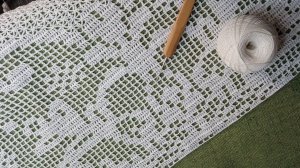 #3 Зимнее волшебство. мастер класс минискатерть крючком.