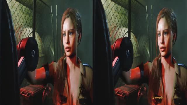 5 resident evil 2 remake 3d side by side anamorfnaya passivnaya stereopara