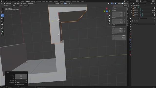 02 Simple Blockout and Grid Obedience. MODULAR DESIGN in Blender by Johnny BlackWinter