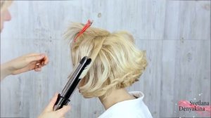 Укладка на короткие волосы.Прическа урок№93