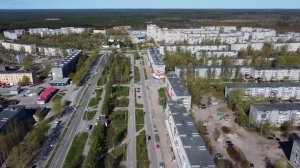 Сегежа с высоты птичьего полета весной