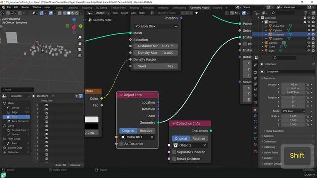 16. Instancing Collections. BLENDER GEOMETRY NODES LEARNING