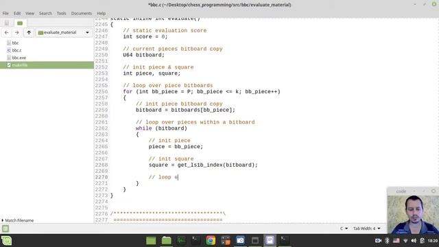 48-Bitboard CHESS ENGINE in C implementing RUDIMENTARY EVALUATION (material score) смотреть онлайн