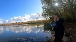 Щука и КРУПНЫЙ окунь на МИКРОДЖИГ.Ловля на микроджиг в Крыму.Ультралайт на озере.