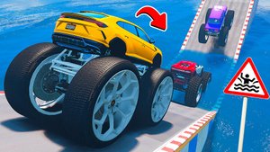 СМОГУТ ЛИ ГИГАНТСКИЕ МАШИНЫ ПРОЕХАТЬ БОЛЬШУЮ ЛУЖУ В ГТА 5 МОДЫ - ЭКСПЕРИМЕНТЫ в GTA 5 MODS