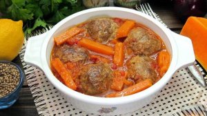 МЯСНЫЕ ТЕФТЕЛИ В ТОМАТНО-ТЫКВЕННОМ СОУСЕ