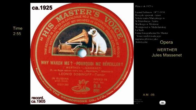 Historical song Leonid SOBINOW tenor Opera WERTHER VTS 01 1