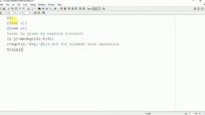 Sinc plot in matlab