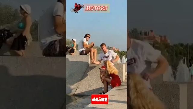 Scared the girl, parkour, stunts, extreme, extreme sports♀️[Motors]