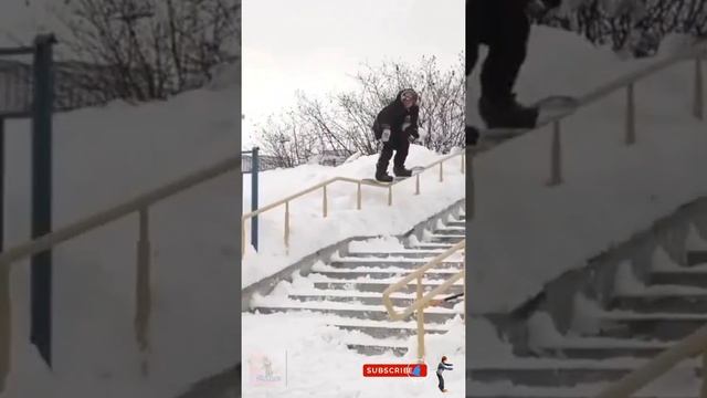 Railings are not a hindrance for him, ski tricks, extreme, extreme top, tricks♀️[Motors]