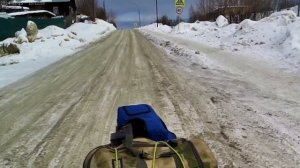 ЕДЕМ ДОМОЙ С РЫБАЛКИ НА МОТОСОБАКЕ FORZA 6.5л.с.25.02.2024.