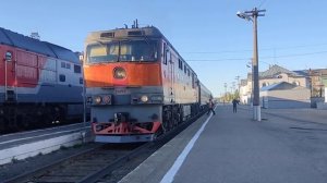 Отправление пригородного поезда Печора - Ираель (Ираëль) со ст. Печора.