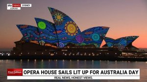 Sydney Opera House sails lit up to mark Australia Day