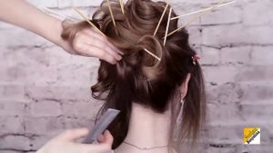 Прическа средний пучок урок№33