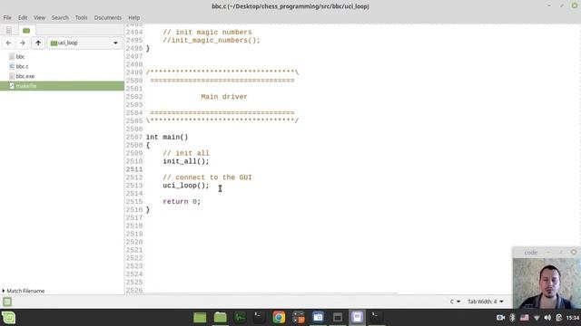 47-Bitboard CHESS ENGINE in C connecting to the GUI (main loop) BONUS (TSCP vs BBC blitz game) смотреть онлайн